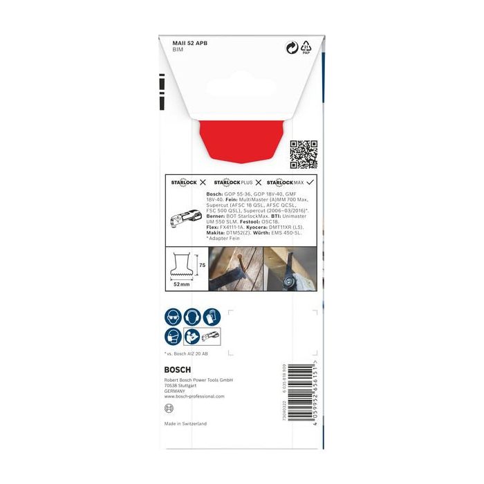 Foto von Bosch PRO MAII 52 APB Blatt für Multifunktionswerkzeuge, 52 x 75 mm