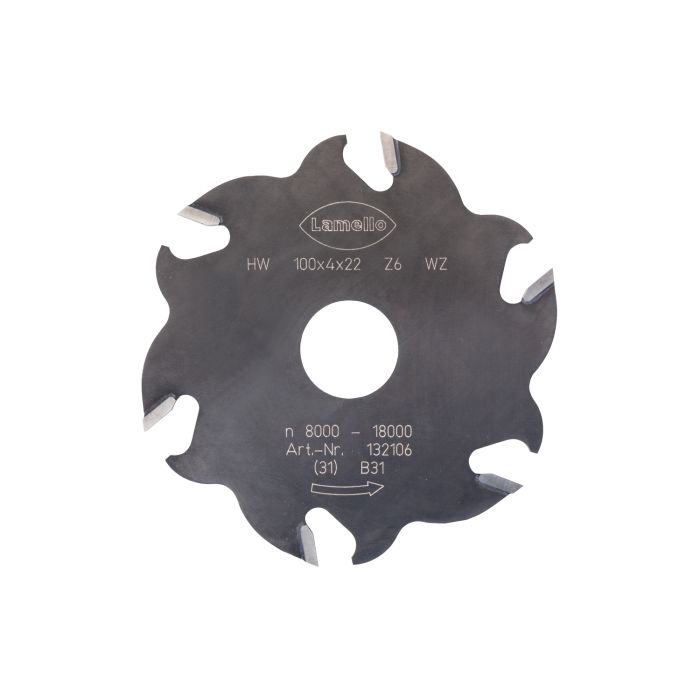 Foto von Lamello Nutfräser für Classic X, HW, Ø100x4xØ22 mm, Z6 Wechselzahn