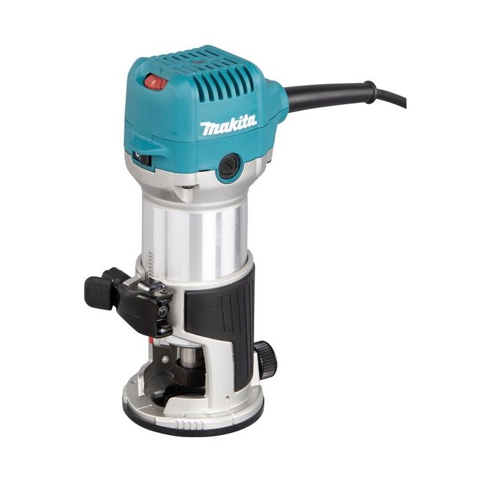 Foto von Makita Oberfräse+Trimmer Set RT0702CX2J 710 Watt, kompl. mit 6+8 mm Spannzange