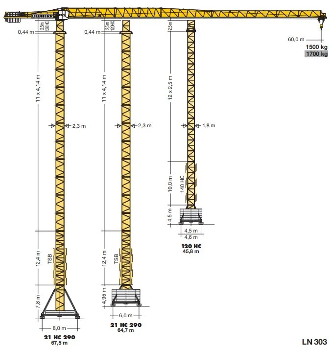 Schnelleinsatzkrane Turmdrehkrane 150 EC-B 8 Litronic