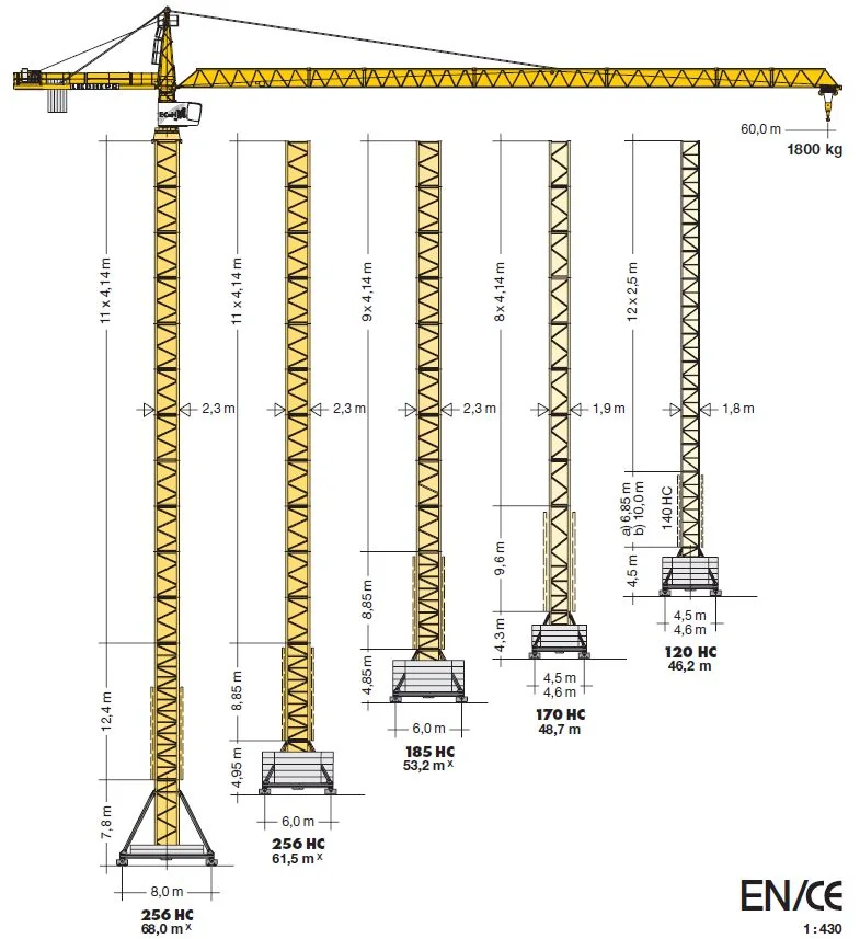 Schnelleinsatzkrane Turmdrehkrane 154 EC-HM 6 FR.tronic