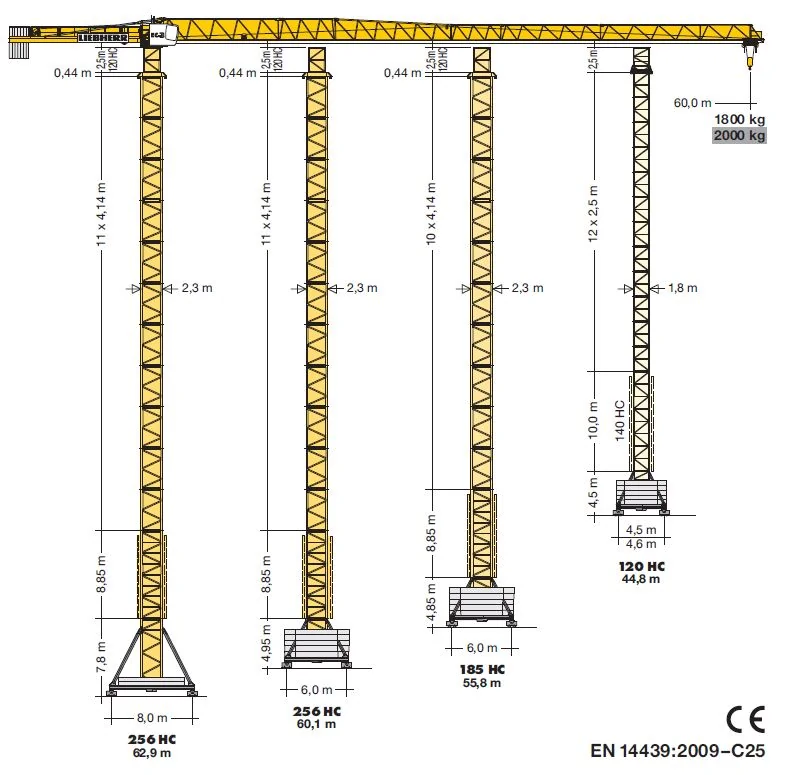 Schnelleinsatzkrane Turmdrehkrane 160 EC-B 6 Litronic