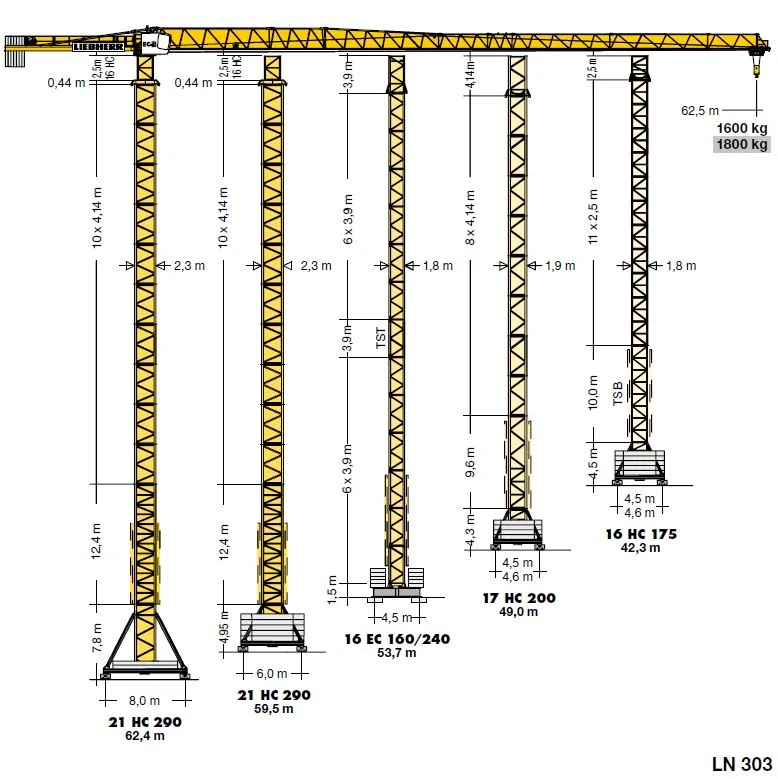 Schnelleinsatzkrane Turmdrehkrane 172 EC-B 8 Litronic