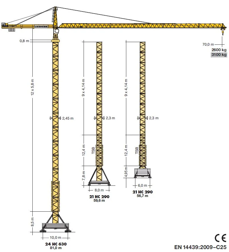 Schnelleinsatzkrane Turmdrehkrane 280 EC-H 16 Litronic