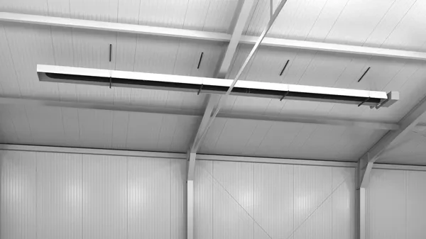 Dunkelstrahlerheizung in einer HALTEC Stahlhalle