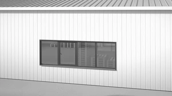Horizontales Fensterband einer HALTEC Stahlhalle