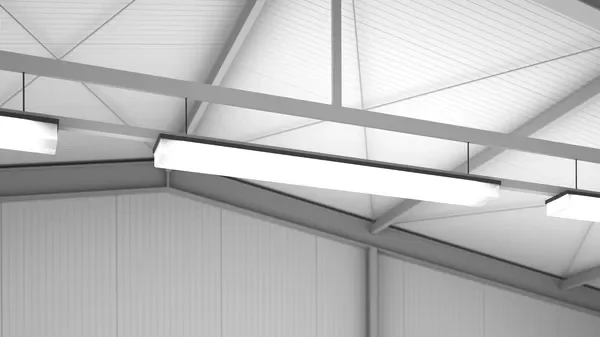 Langfeldleuchte in einer HALTEC Stahlhalle