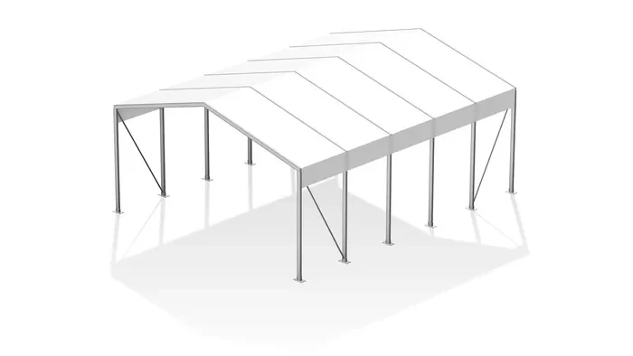 HALTEC BASIC Leichtbauhalle der Schutzklasse 1 – überdacht