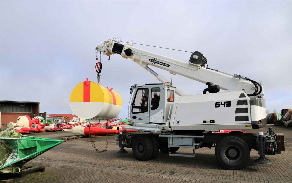 Tonnentransport mit dem Sennebogen Mobilkran Tonnentransport mit dem Sennebogen Mobilkran